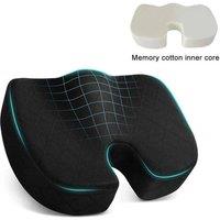 Nordara NonSlip Travel Gel Memory Foam Seat Cushion, Tailbone Support for Car in Black | Size: 120 cm x 150 cm