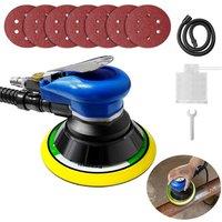 Nordara 11000RPM 6INCH AIR RANDOM ORBITAL PALM SANDER 150MM PAD POWER POLISHER in Blue | Size: 1000mm 5000mm
