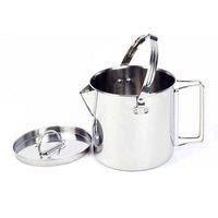 Nordara 1.2L Stainless Steel Camping Kettle Outdoor Hanging Pot with Lid in Silver