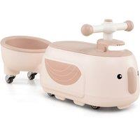 Costway Foot-to-Floor Sliding Car Toddler Ride on Toy with Trailer in Beige