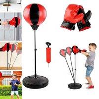 VOGREX Junior Free Standing Boxing Bag Set with Kids Gloves in Red