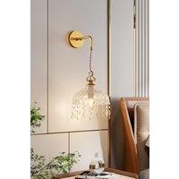 H&O Direct Single Light Glass Wall Sconce in Gold