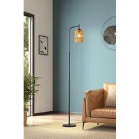 H&O Direct Modern Floor Lamp with 18cm High Cylindrical Shade