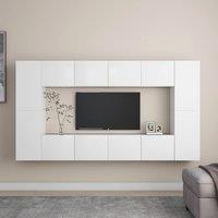 Berkfield Home 8 Piece TV Cabinet Set White Engineered Wood