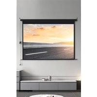 Living and Home 100" Electric Projector Screen with Remote Control in Black