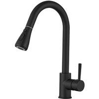Heable Sleek Kitchen Sink Mixer Tap Matte Black Pull Down Sprayer