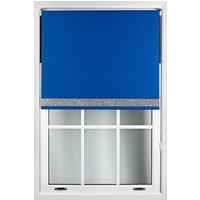 Furnished Blue Blackout Fabric with Silver Glitter Accent - Trimmable Roller Blind | Size: 220 cm width x 165 cm drop