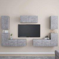 Berkfield Home 7 Piece TV Cabinet Set Concrete Grey Engineered Wood