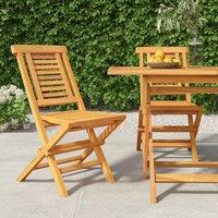 Berkfield Home Folding Garden Chairs 2 pcs 47x63x90 cm Solid Wood Teak in Brown | Size: 47 x 63 x 90 cm