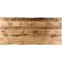 Berkfield Home Table Top Live Edge 140x60x3.8 cm Solid Wood Rough Mango in Brown