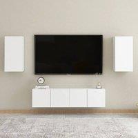 Berkfield Home 4 Piece TV Cabinet Set White Engineered Wood