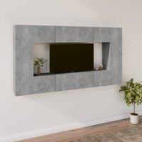Berkfield Home 8 Piece TV Cabinet Set Concrete Grey Engineered Wood
