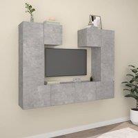 Berkfield Home 6 Piece TV Cabinet Set Concrete Grey Engineered Wood