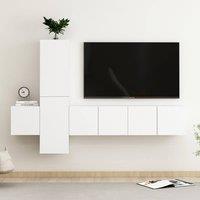 Berkfield Home 5 Piece TV Cabinet Set White Engineered Wood