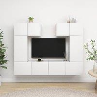 Berkfield Home 6 Piece TV Cabinet Set White Engineered Wood