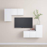 Berkfield Home 4 Piece TV Cabinet Set White Engineered Wood