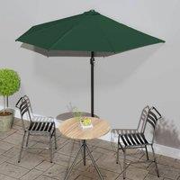 Berkfield Home Balcony Parasol with Aluminium Pole Green 270x144 cm Half