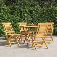 Berkfield Home Folding Garden Chairs 4 pcs 47x63x90 cm Solid Wood Teak in Brown | Size: 47 x 63 x 90 cm