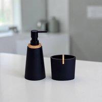 Showerdrape Sonata Bamboo Bathroom Accessory Set - Soap Dispenser & Toothbrush in Black