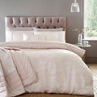 Portfolio Home Antibes Chevron Waves Duvet Cover Set Quilt with Pillowcase in Pink | Size: Double