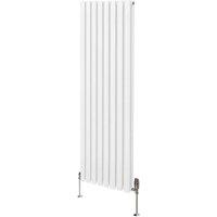 Monstershop Oval Column Radiator & Valves - 1600mm x 480mm - White