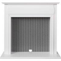Adam Fires & Fireplaces Adam Florence Stove Fireplace in Pure White & Grey, 48 Inch in Grey