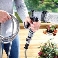 Victor Tools 15m-30m Stainless Steel Garden Hose with Spray Nozzle & Storage Bag | Size: 30m