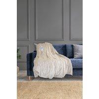 Neo Electric Heated Throw Over Sherpa Blanket - Reversible in Off-White