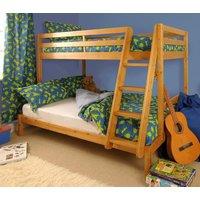 Comfy Living Ltd Wooden Triple Bunk 3ft/4ft In Various Colours in Light Brown