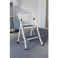 HD Designs 2 Step Folding Ladder With Anti-Slip Mat in White