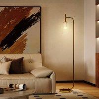 HOMCOM Floor Lamp with Glass Foot Switch & Lampshade for Living Room in Gold