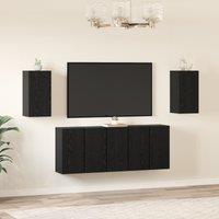 Berkfield Home TV Cabinet 7 pcs Black oak 30.5 x 30 x 60 cm Engineered wood