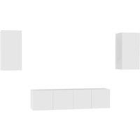Berkfield Home 4 Piece TV Cabinet Set White Engineered Wood
