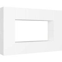 Berkfield Home 8 Piece TV Cabinet Set White Engineered Wood