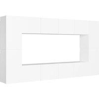 Berkfield Home 8 Piece TV Cabinet Set White Engineered Wood