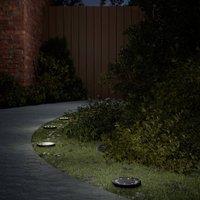 Berkfield Home Solar Ground Lights with Ground Spikes Outdoor 4 pcs Warm White in Black