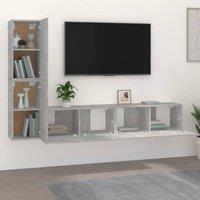 Berkfield Home Classic 4 Piece TV Cabinet Set Concrete Grey Engineered Wood