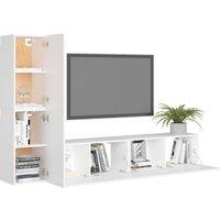 Berkfield Home Practical 4 Piece TV Cabinet Set White Engineered Wood