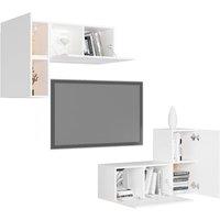 Berkfield Home Practical 4 Piece TV Cabinet Set White Engineered Wood
