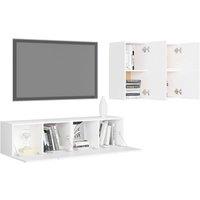Berkfield Home Practical 4 Piece TV Cabinet Set White Engineered Wood