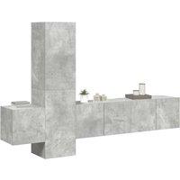 Berkfield Home Sturdy 5 Piece TV Cabinet Set Concrete Grey Engineered Wood
