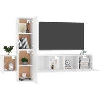 Berkfield Home Sturdy 5 Piece TV Cabinet Set White Engineered Wood