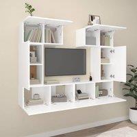 Berkfield Home Classic 6 Piece TV Cabinet Set White Engineered Wood