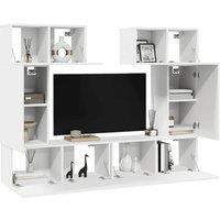 Berkfield Home Practical 6 Piece TV Cabinet Set White Engineered Wood