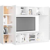 Berkfield Home Sturdy 8 Piece TV Cabinet Set White Engineered Wood