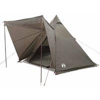 Berkfield Home Modern Family Tent Tipi 6-Person Brown Waterproof