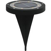 Berkfield Home Solar Ground Lights with Ground Spikes Outdoor 4 pcs Warm White in Black