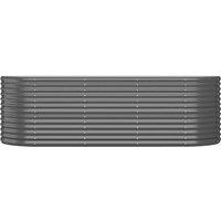 Berkfield Home Garden Raised Bed Powder-coated Steel 224x80x68 cm Anthracite in Dark Grey | Size: 224 x 80 x 68 cm