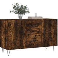 Berkfield Home Sideboard Smoked Oak 100x36x60 cm Engineered Wood in Brown | Size: 100 x 36 x 60 cm