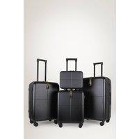 JLY 4 Pieces Premium Suitcase Set | Vanity + Cabin + Expandable Check-In in Black | Size: 4 Pack